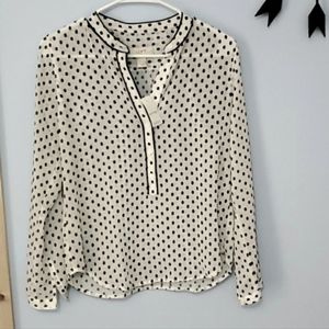 Loft White And Black Sheer Top, Size SP!